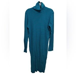 Joe Fresh Teal Striped Midi Dress